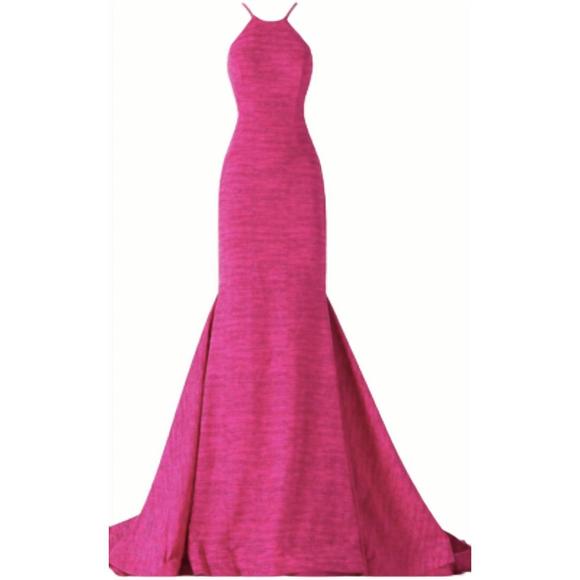 NEW JOVANI criss cross back gown in berry - Picture 1 of 1